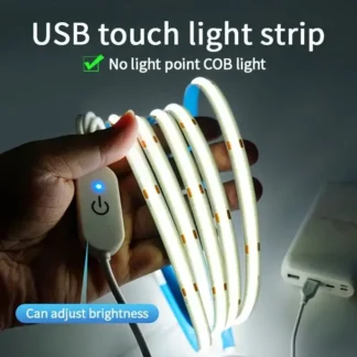 Led cob світ стрічка touch димер flexible diode стрічка 5v