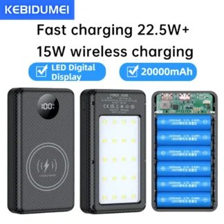 Корпус power bank 6×18650 20000mah 22.5w беспровідная