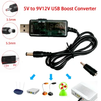 Usb boost конвертер dc 5v до 9v/12v, штекер 3.5×1.35мм