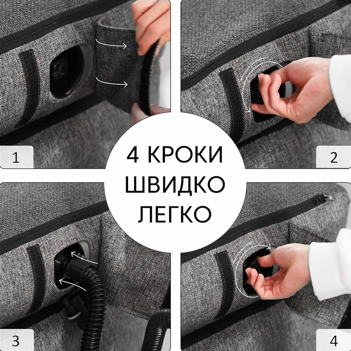 Комплект надувних меблів диван і 2 крісла Коричневий — фото 7